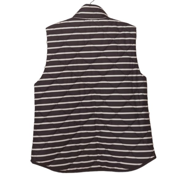 GAP Black And White Striped Quilted Vest Size Medium - Picture 2 of 4